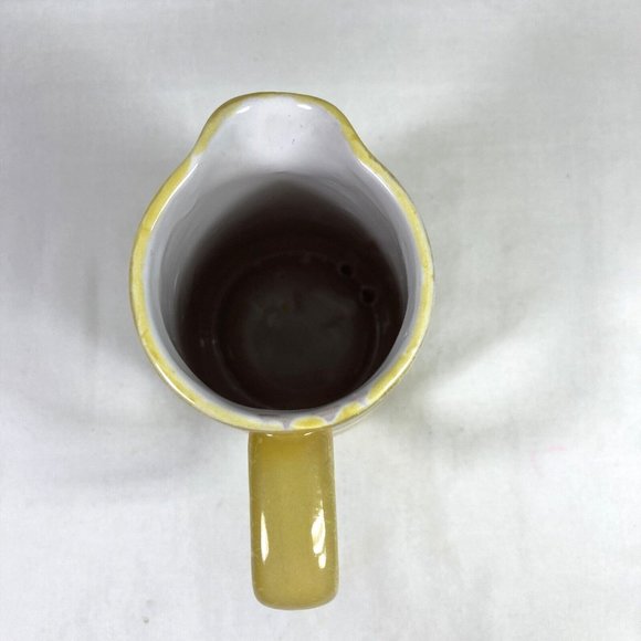 Vintage Holt Howard Stoneware Pottery Yellow Green Striped Pitcher Creamer Jug - Picture 5 of 11